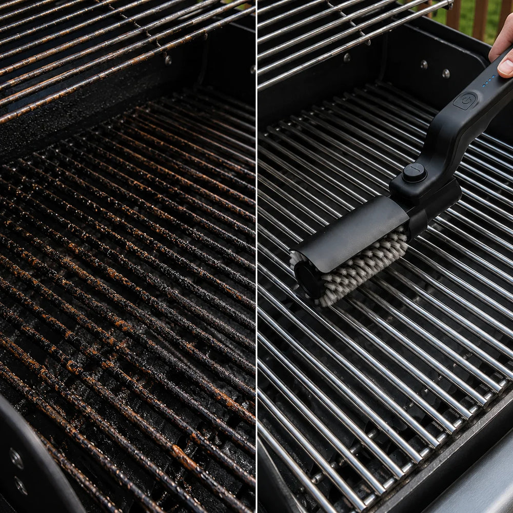 GrillPro - Elektrisk Grillbørste med Roterende Børstehoved