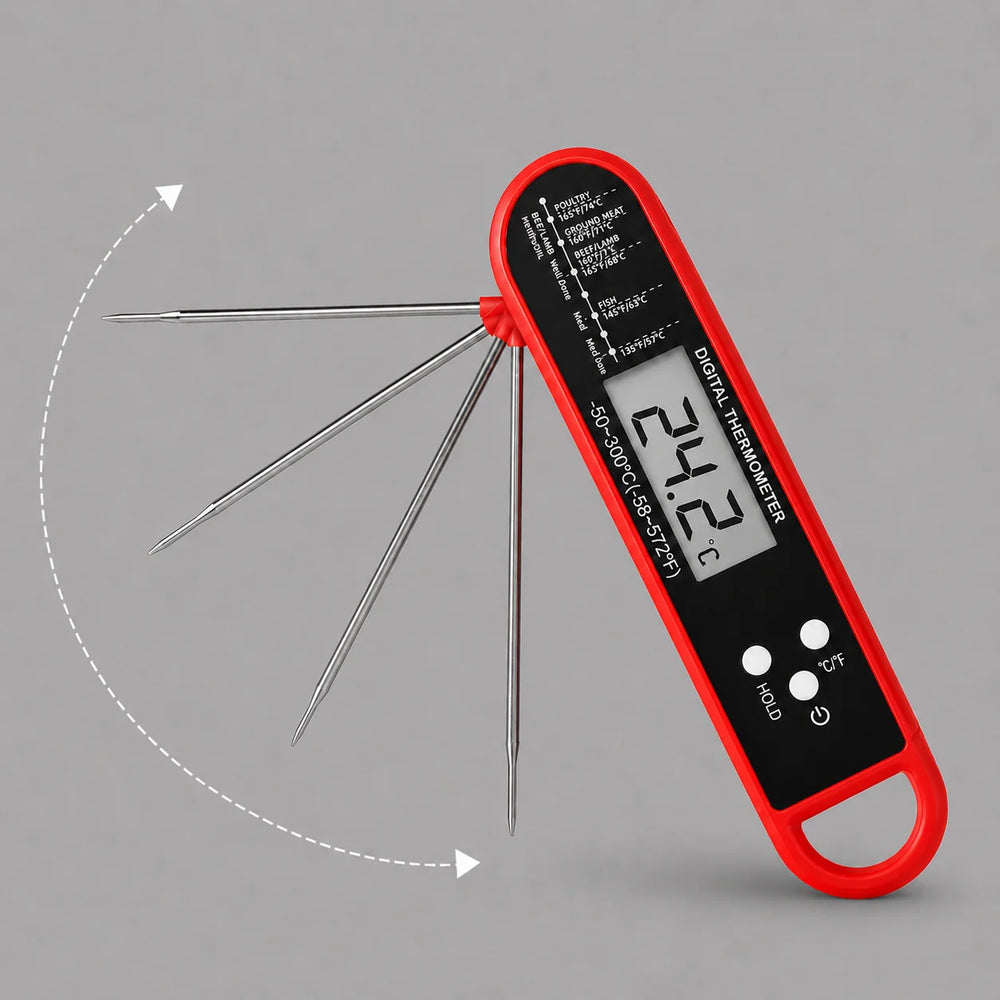 Digital Grilltermometer med Sammenfoldelig Måleprobe